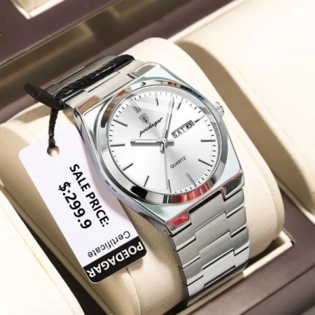 Poedagar 930 New Model Men Watch Luxury Fashion Silver