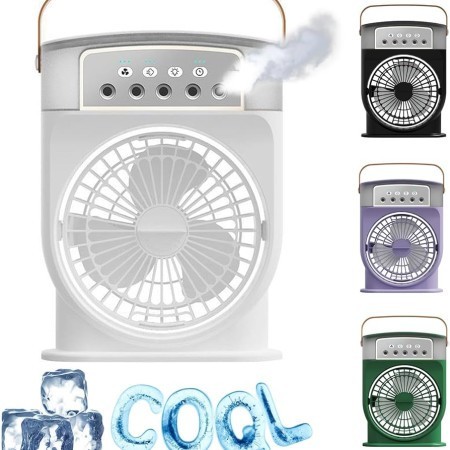 Rechargeable Air Cooler Fan With Mist Flow